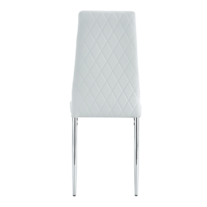 Modern Style Dining Chairs Set of 4 in Light Gray, Essential for Minimalist Homes.Meeting Family Dining Needs, PU Material Seat