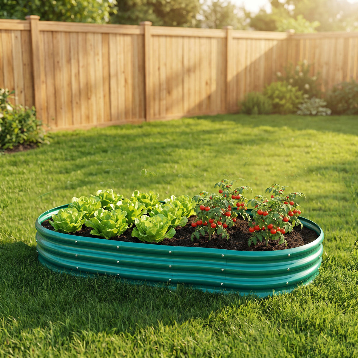 Galvanized Raised Garden Bed 6x3x1ft - Heavy Duty Metal Planter Box for Vegetables, Herbs & Flowers, Rust-Proof Outdoor Garden Bed with Large Capacity, Green, 1PCS