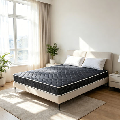 6 Inch Waterproof Foam Mattress, Navy Blue Quilted Breathable Fabric, Twin Size