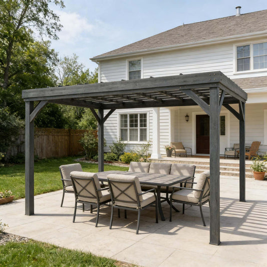 Patio Grape Vine Gazebo, Outdoor Wooden Pergola