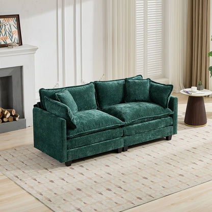 Cloud Sofa LoveSeat (Ottoman is not included), Modern Sectional Couch, Comfy Double Layer Upholstered Seat Cushion