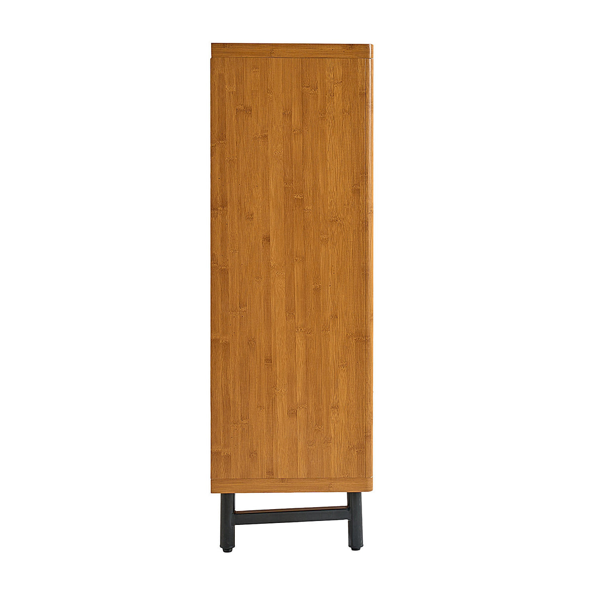 Walnut Modern Shoe Cabinet with Louver Doors, 6-Tier Entryway Organizer with Adjustable Shelves, MDF and Iron Construction, Natural Finish