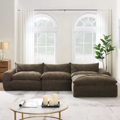 [VIDEO]116'' Fully Compressed Sofa with High Density Foam, Integrated Backrest&Seat Cushion, Decorative Edging – Brown