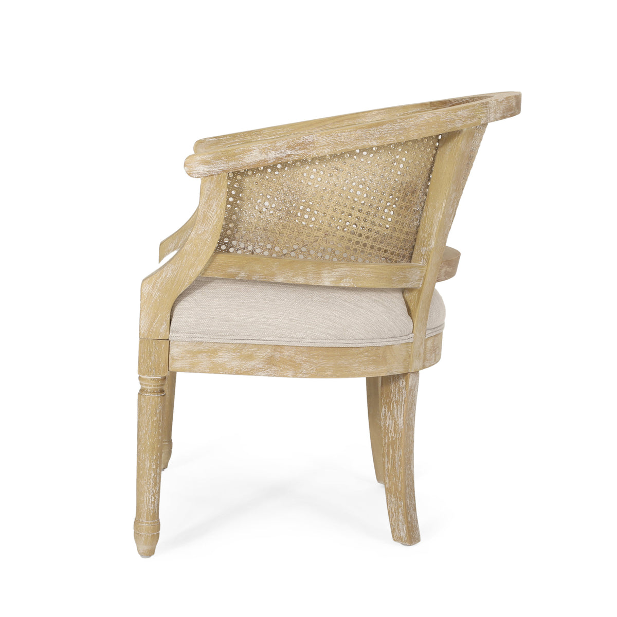 Accent Chair Rubber Wood Beige Natural