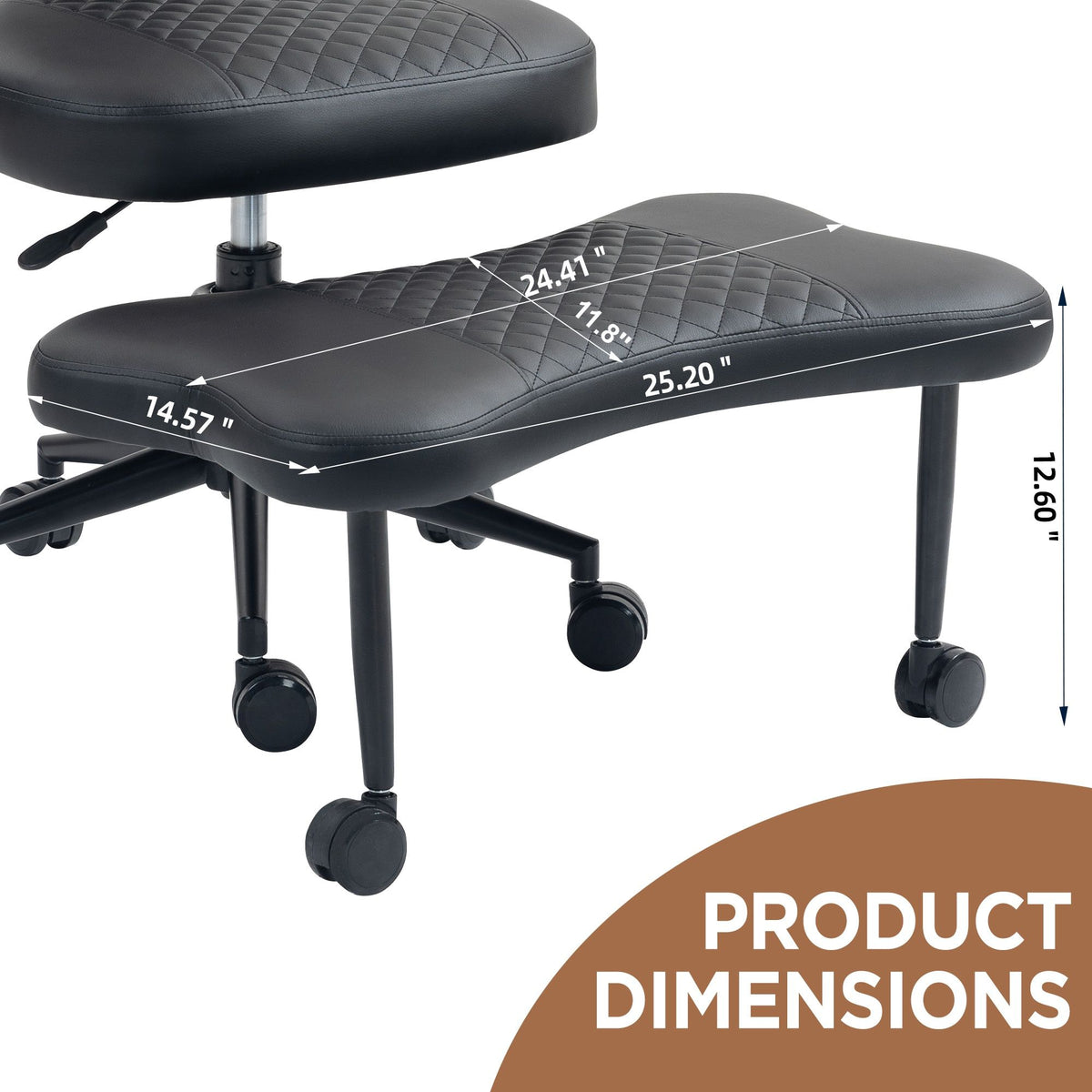 Meditation chair, an ergonomic cross-legged seating chair with lumbar support and a height-adjustable seat cushion, ideal for people engaged in high-intensity office work. Black