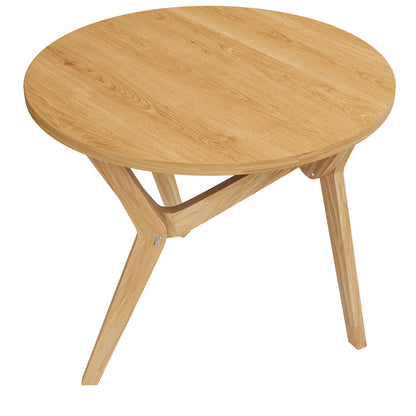 Round 2-in-1 Transformer Coffee Table with Adjustable Height, 16.5" for Coffee Table, 29.5" for Cocktail Table, Solid Wood, 34.5"