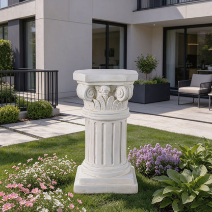 18' Sculptures Garden Statues, Large Roman Column Pedestal Angel Style, Magnesium Oxide Stone Composite Outdoor Garden Plant Stand Decor for Yard Patio Wedding, Ideal Home & Backyard Decoration
