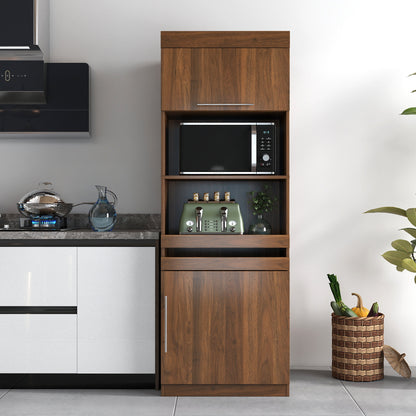 66.93 in Tall Kitchen Pantry Cabinet, Freestanding Kitchen Storage Cabinet  with multi-functional pull-out multi-tier storage shelfhelves , Tall Food Pantry Cupboard with Door