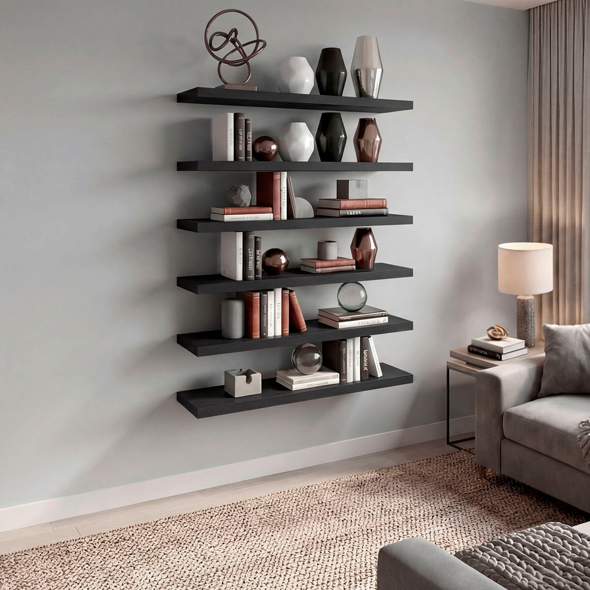 42" x 10" Floating Wall Shelf, Wall-Mounted Display Ledge for Living Room, Bedroom or Office Storage