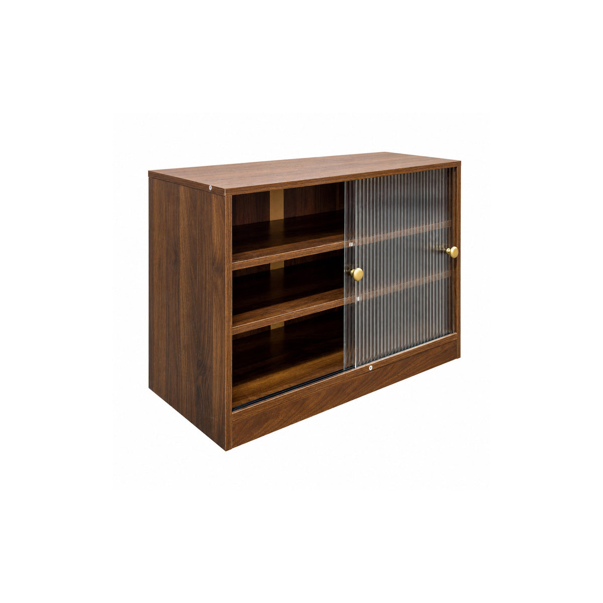 Kitchen Countertop Storage Cabinet, Glass Door Cupboard, Counter Food Organizer for Spice, Coffee Supplies