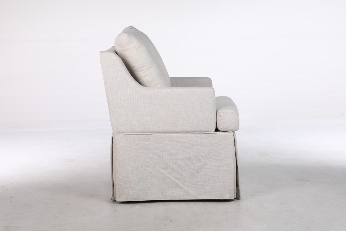Upholstered Dining Chairs Set of 1, Modern Kitchen Chair Dining Room Chair with 4 Casters, Linen Armchair for Bedroom Reading Room Living Room, Beige