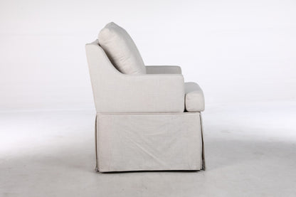 Upholstered Dining Chairs Set of 1, Modern Kitchen Chair Dining Room Chair with 4 Casters, Linen Armchair for Bedroom Reading Room Living Room, Beige