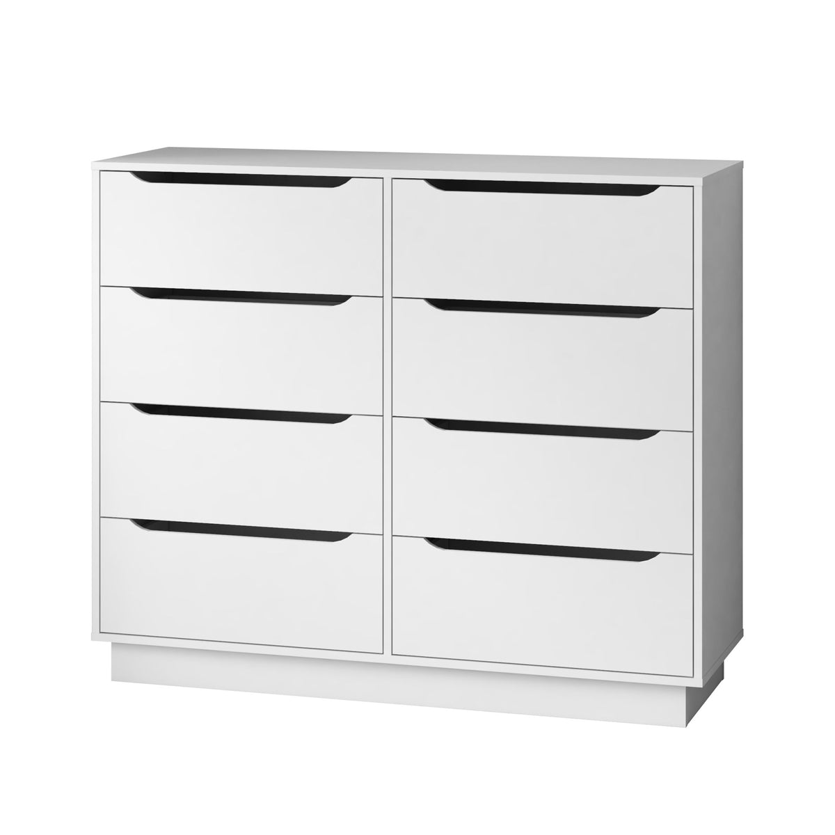 White Dresser, Long Dresser with 8 Drawers, 47.2''W Wooden Dressers Chest of 8 Drawers, Large Capacity Clothing Storage Cabinet