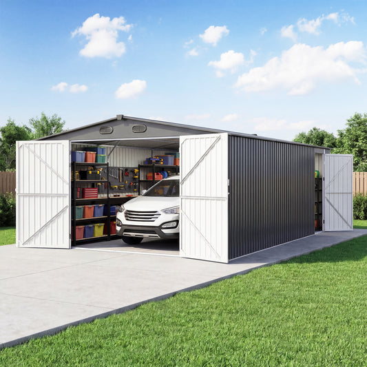 Chery Industrial Heavy-Duty Metal Garage Shed 20'x13'