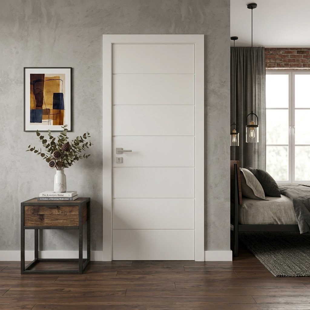44 in. x 96 in. Hollow Core White Painted Composite MDF Interior Door Slab