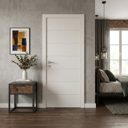44 in. x 96 in. Hollow Core White Painted Composite MDF Interior Door Slab