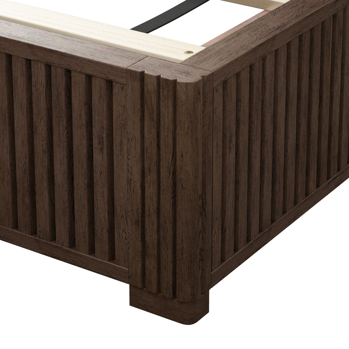 Solid Wood Platform Bed Frame with Headboard, No Box Spring Needed, Floor-standing bed, Easy Assembly, Queen Size, Walnut