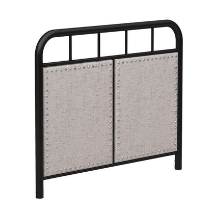 Twin Size Linen Upholstered Platform Metal Bed Frame with fabric Headboard and Footboard