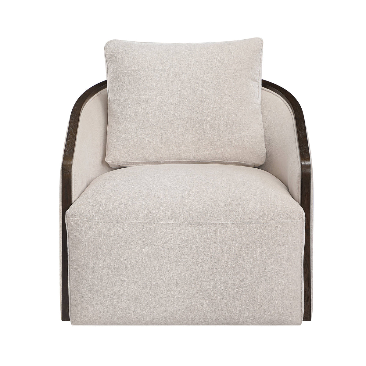 Lenora Beige Chenille Accent Chair w/Swivel