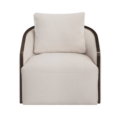 Lenora Beige Chenille Accent Chair w/Swivel