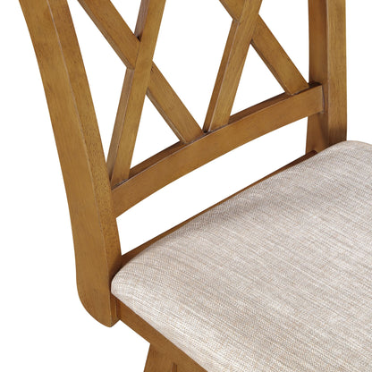 24in Brookline XX-Back Swivel Barstool - Oak