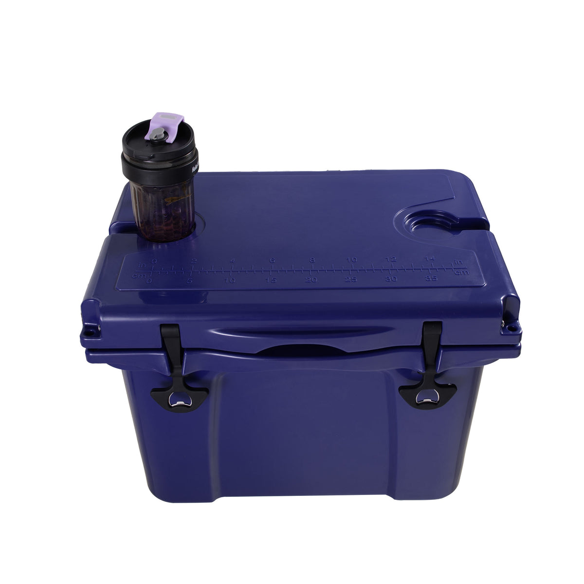 25QT Portable Cooler, Insulated Hard Cooler with Bottle Opener, Cup Holder, Forming Ruler, 5-7 Day Ice Retention, Travel, Beach, Camping, Fishing