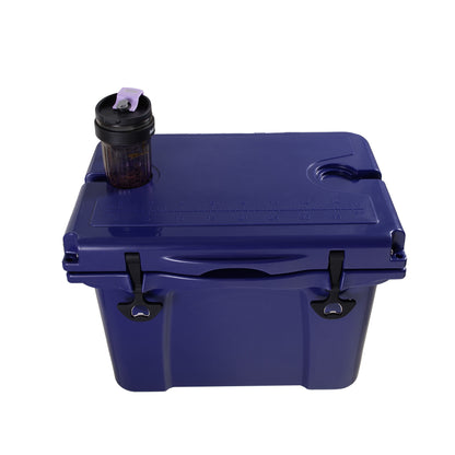25QT Portable Cooler, Insulated Hard Cooler with Bottle Opener, Cup Holder, Forming Ruler, 5-7 Day Ice Retention, Travel, Beach, Camping, Fishing