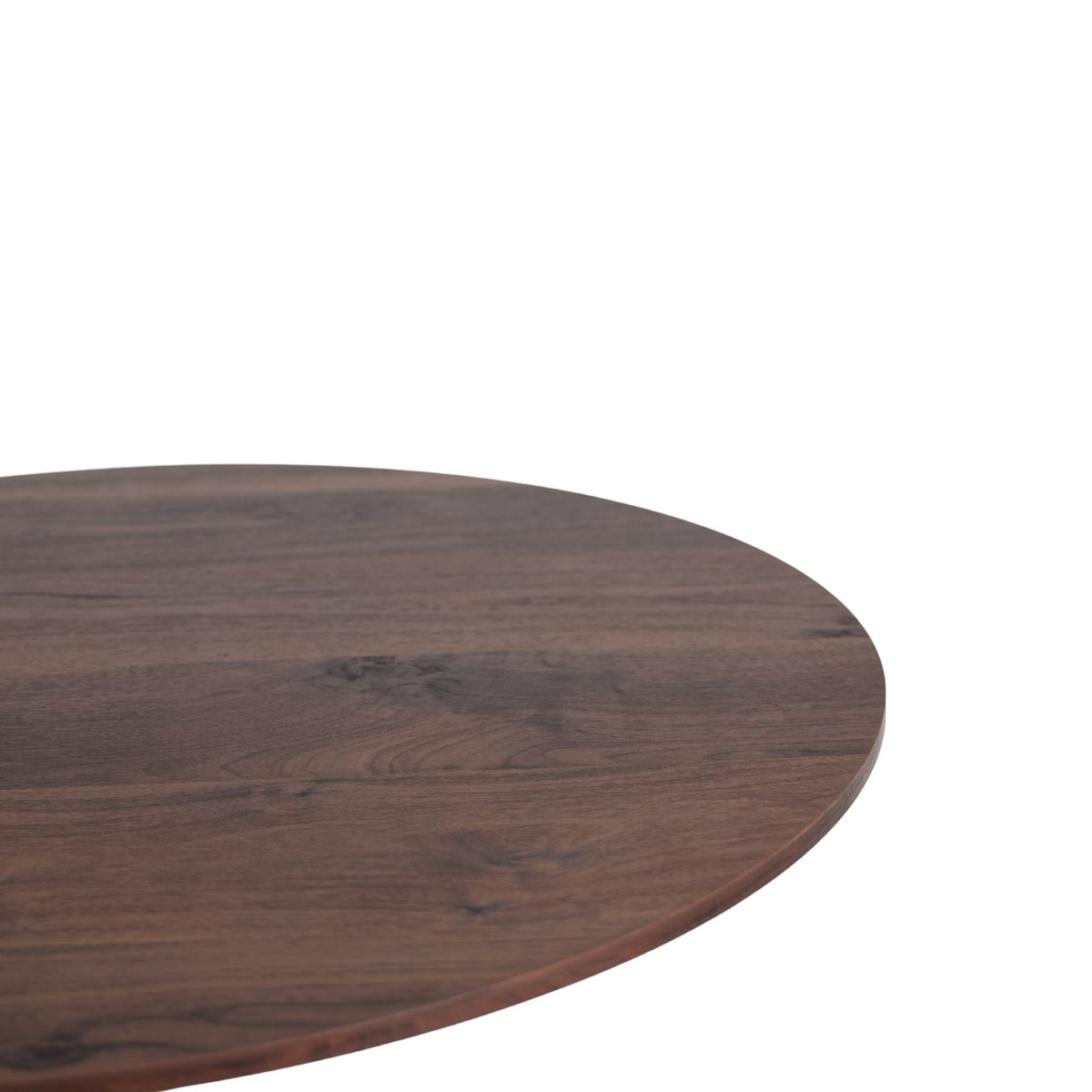 Mid-Century Tulip Table with Golden Legs and Walnut-Color MDF Top for 2-4 People, Round Pedestal Dining Table, Coffee Table, End Table