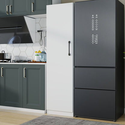 Tall Slim Pantry Storage Cabinet, Freestanding Single-Door Kitchen Cupboard with 6 Pull-Out Drawers, Narrow Food Storage Organizer for Kitchen, Dining Room
