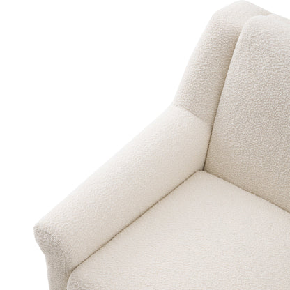 Modern Accent Chair with Flared Arms, Upholstered Lounge Chair, Mid-Century Modern Armchair with Solid Wood Legs, Ergonomic Reading Chair
