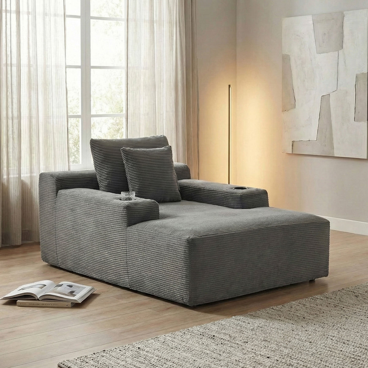 Morpheus Oversized Compressed Single Sofa,Grey