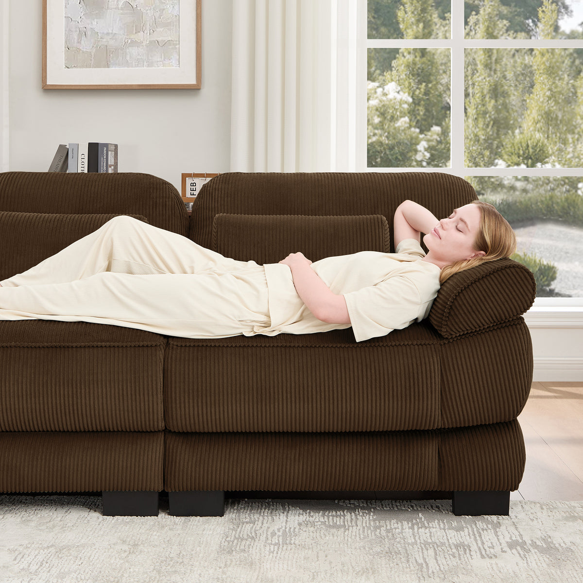 Ottoman Corduroy -Brown