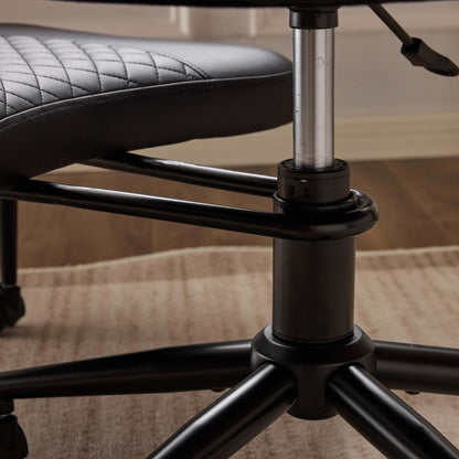 Meditation chair, an ergonomic cross-legged seating chair with lumbar support and a height-adjustable seat cushion, ideal for people engaged in high-intensity office work. Black