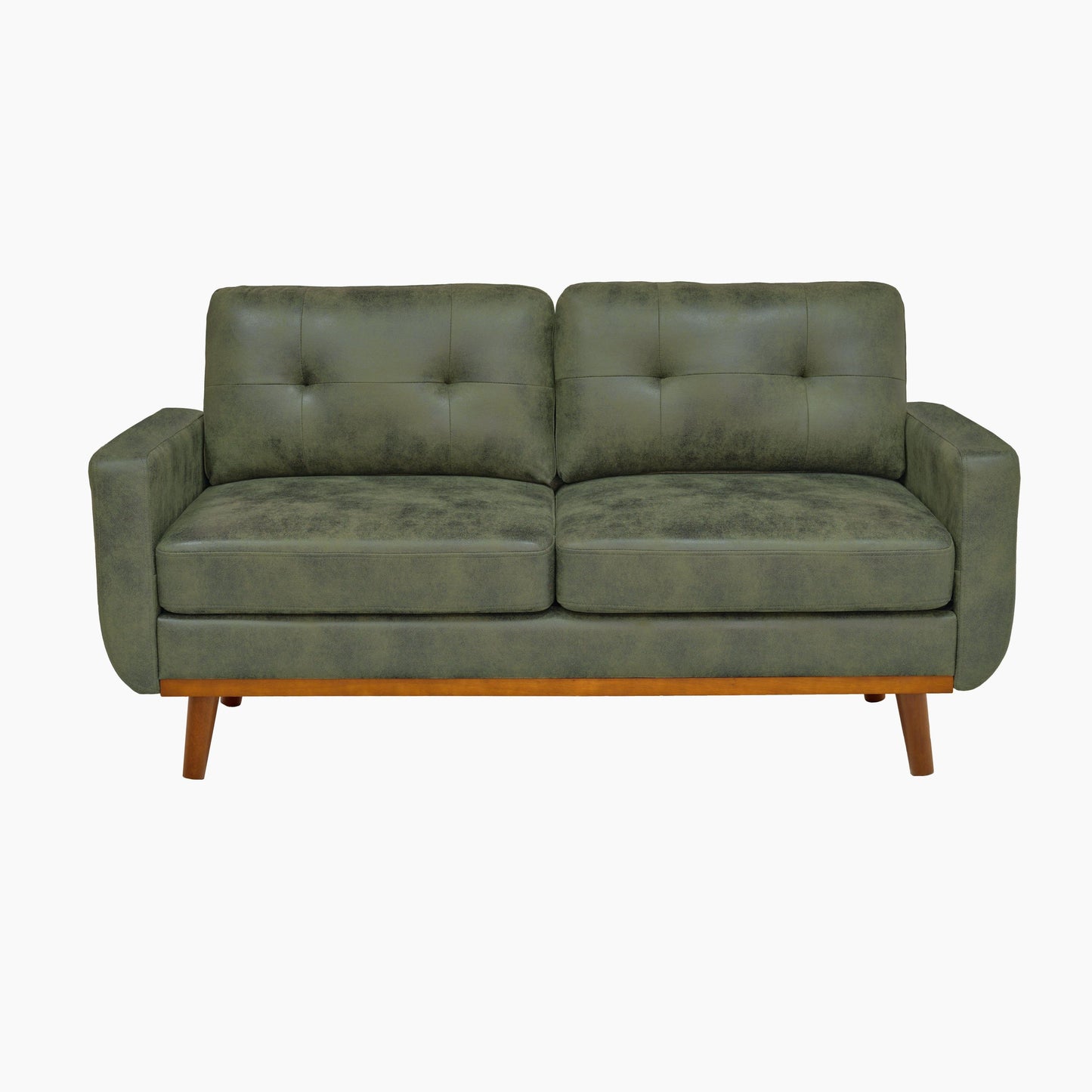 65-inch t Two-Seater Sofa in with Breathable Foil Fabric and Solid Wood Legs