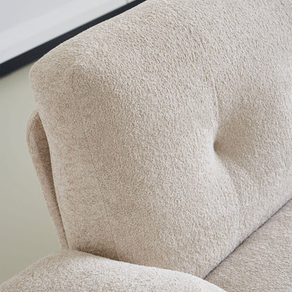 88.98'' Width Modern Sofa with Compression Seat Cushions and Back Cushions,Steel Arm Frame,Chenille Fabric,Beige Color