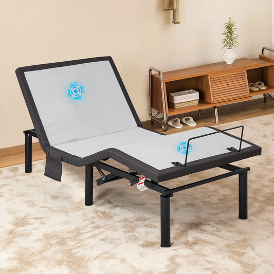 Ergonomic Twin XL Size Adjustable Bed, Zero Gravity Base for Stress Management w/Head and Foot Incline, Wireless Remote Control, Massage, Under-Bed Nightlight, and USB Ports