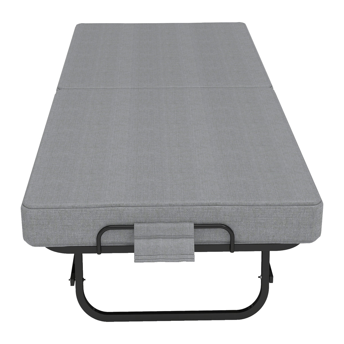 75" Folding Bed with Memory Foam Mattress, 4 Lockable Wheels Portable & Space Saving, Reinforced Steel Frame Quietly Supports 450 lbs, Folds Upright – Essential for Small Apartments & Guest Rooms