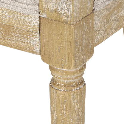 Accent Chair Rubber Wood Beige Natural