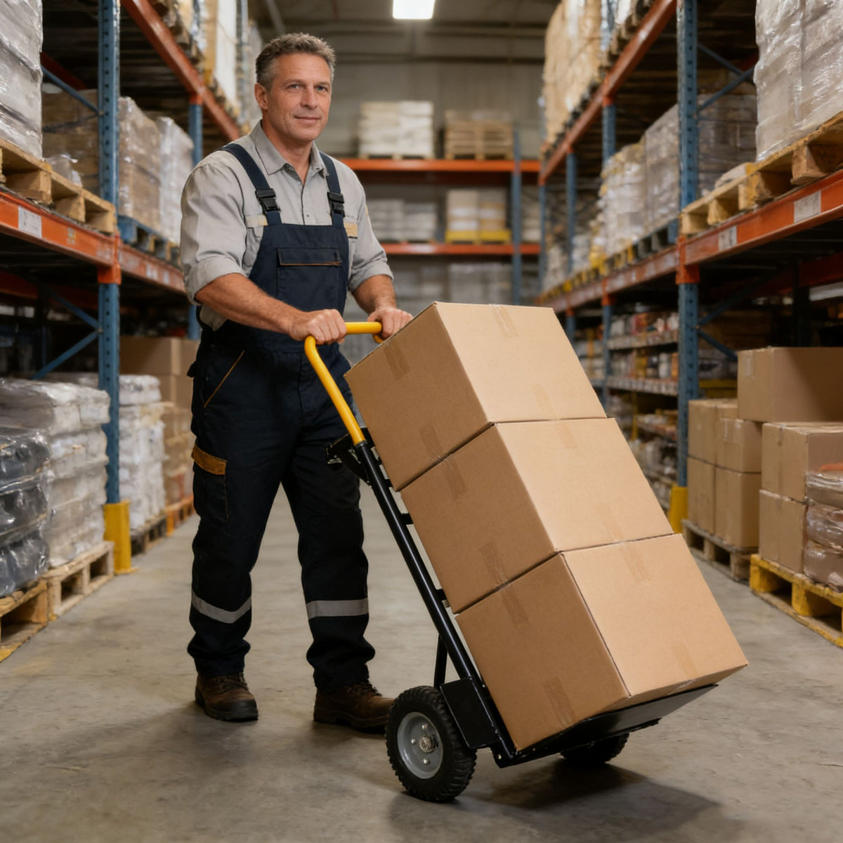 Hand Truck Dual Purpose 2 Wheel Dolly Cart and 4 Wheel Push Cart with Swivel Wheels 330 Lbs Capacity Heavy Duty Platform Cart for Moving/Warehouse/Garden/Grocery