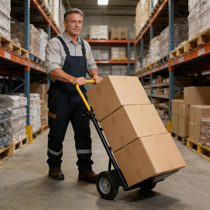 Hand Truck Dual Purpose 2 Wheel Dolly Cart and 4 Wheel Push Cart with Swivel Wheels 330 Lbs Capacity Heavy Duty Platform Cart for Moving/Warehouse/Garden/Grocery