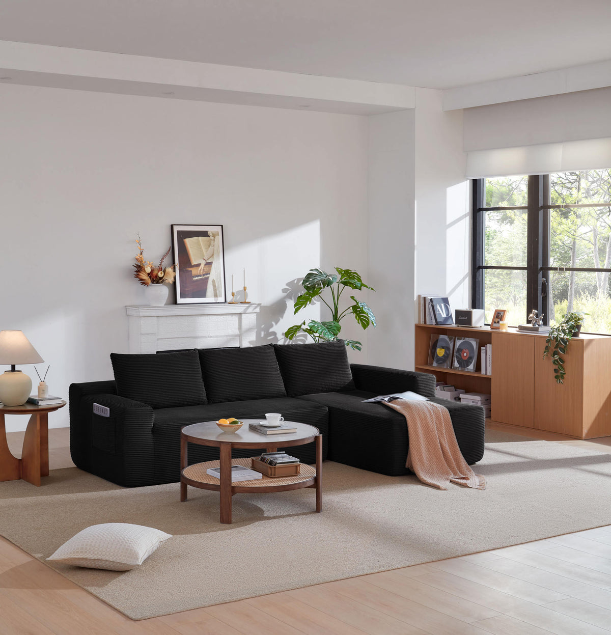 NEW 96.9" Cloud Sectional Couch with L-Shape Chaise, Modern Modular Sofa with Deep Seat, Upholstered Couches, No Assembly Required