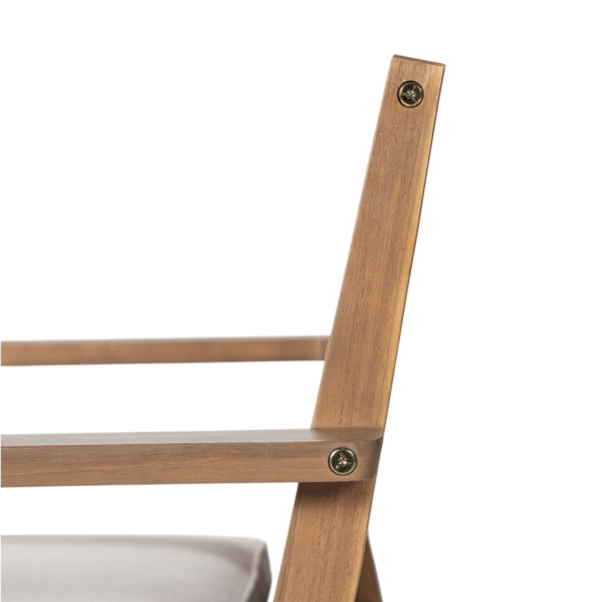 Patio Dining Chair Set of 2 - Sturdy Acacia Wood, Comfortable Waterproof Seating, 400 lbs Capacity, Brown Color Frame