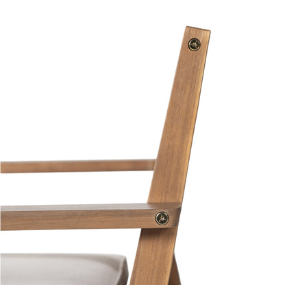 Patio Dining Chair Set of 2 - Sturdy Acacia Wood, Comfortable Waterproof Seating, 400 lbs Capacity, Brown Color Frame