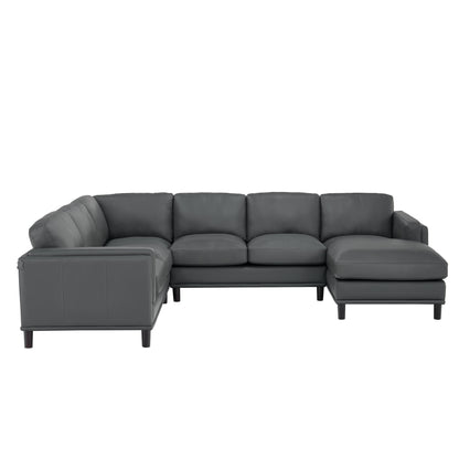 Leather Match U-Shape Sectional