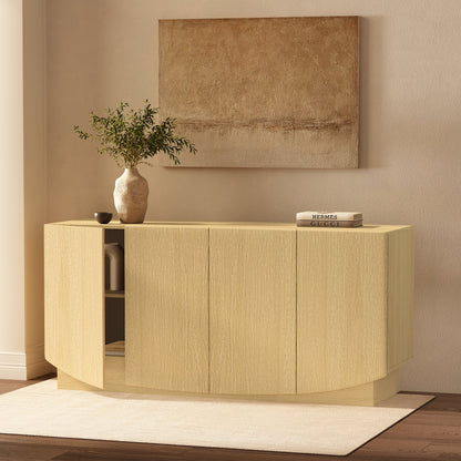 Manhattan Comfort Ardea 60" Sideboard in Natural Oak (4-Door)