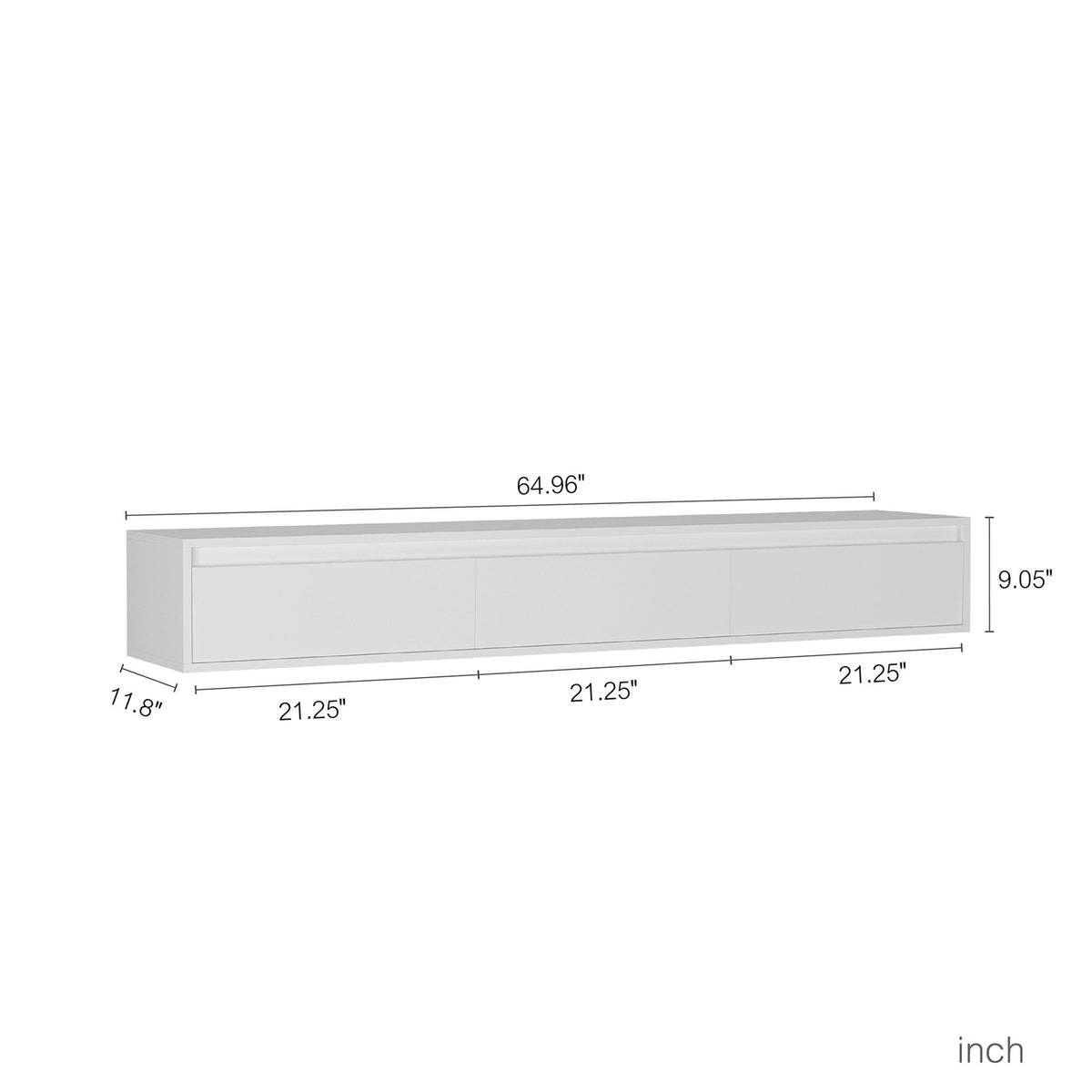Floating TV Stand, Wall Mounted TV Shelf with Led Lights & Power Outlet, Cabinet for High Gloss tv Stands for Living Room
