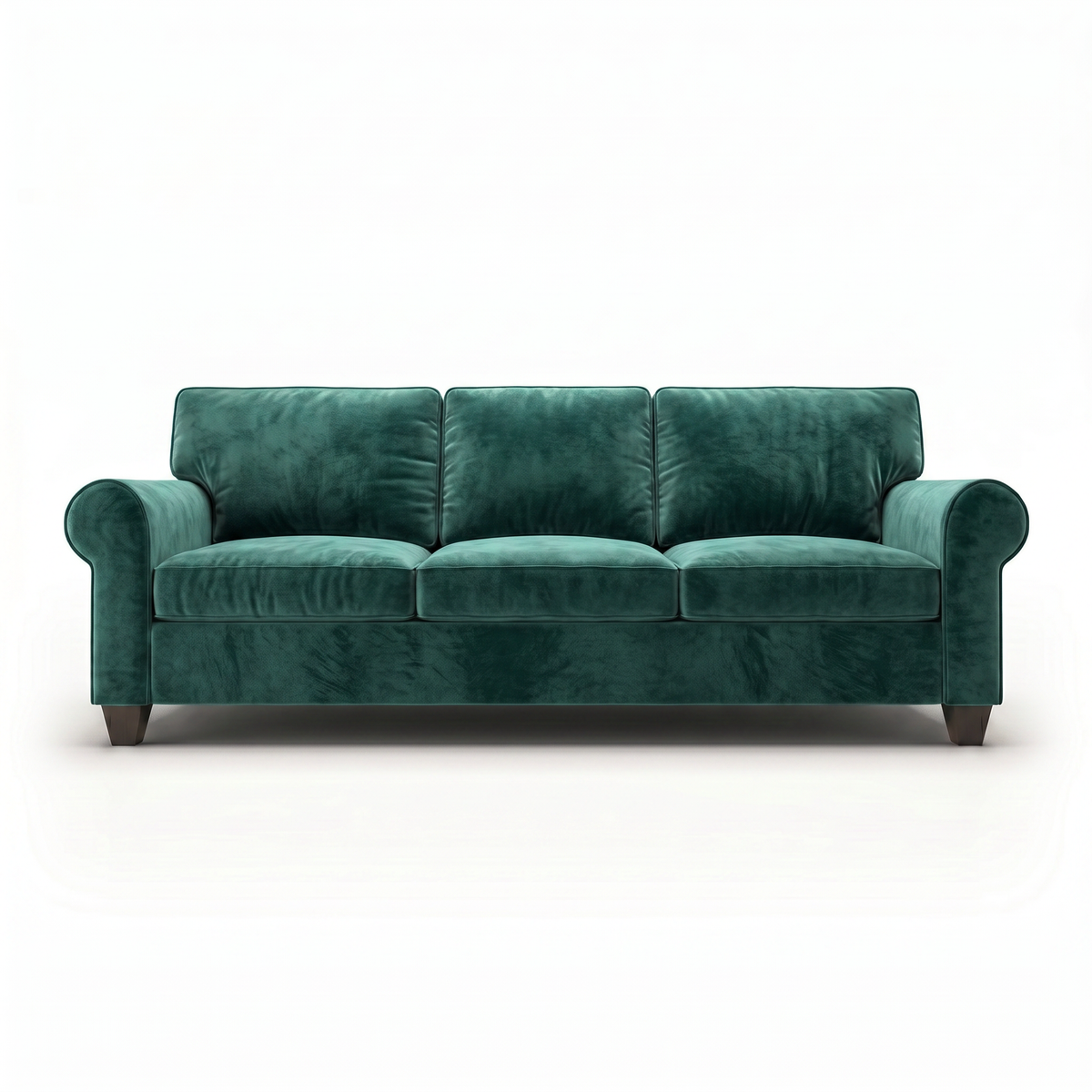 Augusta Sofa – Made in USA, Custom Fabric Options, Classic Sofa Wholesale Furniture - Velvet Antique Kelly Green - Velvet