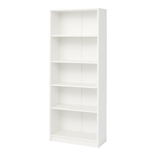White 5-Tier Bookshelf Storage Cabinet with Anti-Tip Kit - MDF, 29.94 x 11.43 x 70.92 inches