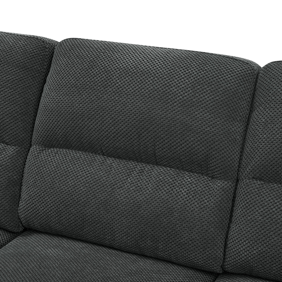 3-Seater Sofa, Dark Gray Upholstered Couch, Modern Living Room Furniture, Textured Fabric Sofa, Minimalist Settee, Comfortable Armchair, Sturdy Frame Sofa