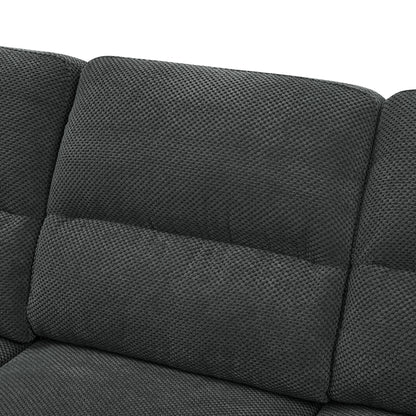 3-Seater Sofa, Dark Gray Upholstered Couch, Modern Living Room Furniture, Textured Fabric Sofa, Minimalist Settee, Comfortable Armchair, Sturdy Frame Sofa